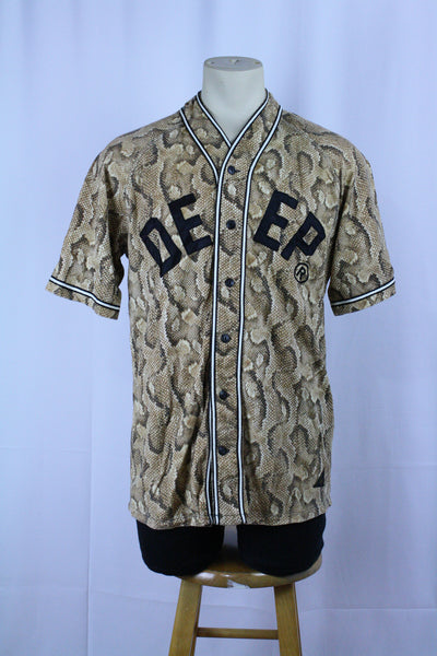 10 Deep Snakeskin Print Baseball Jersey (XL)