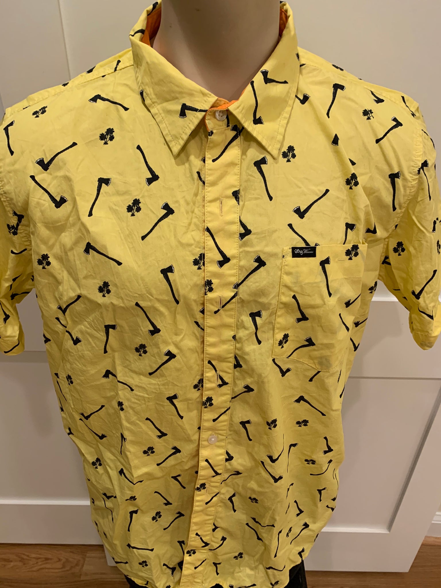 LRG Short Sleeve Collared Shirt - Yellow (XL)