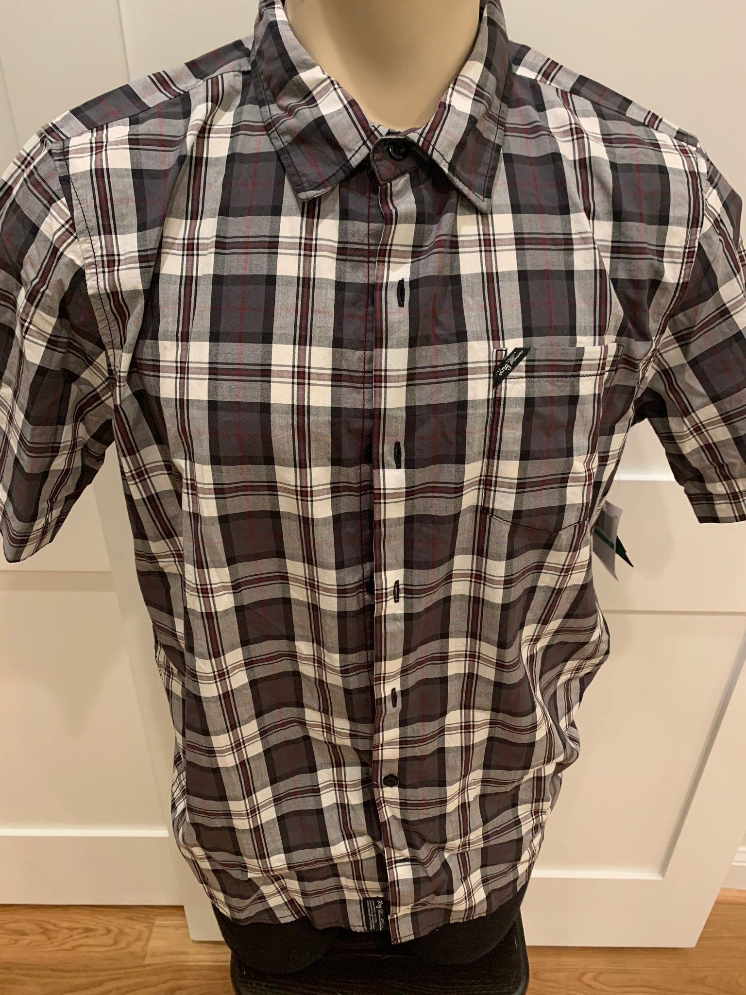 LRG Plaid Short Sleeve Collared Shirt  (XL)