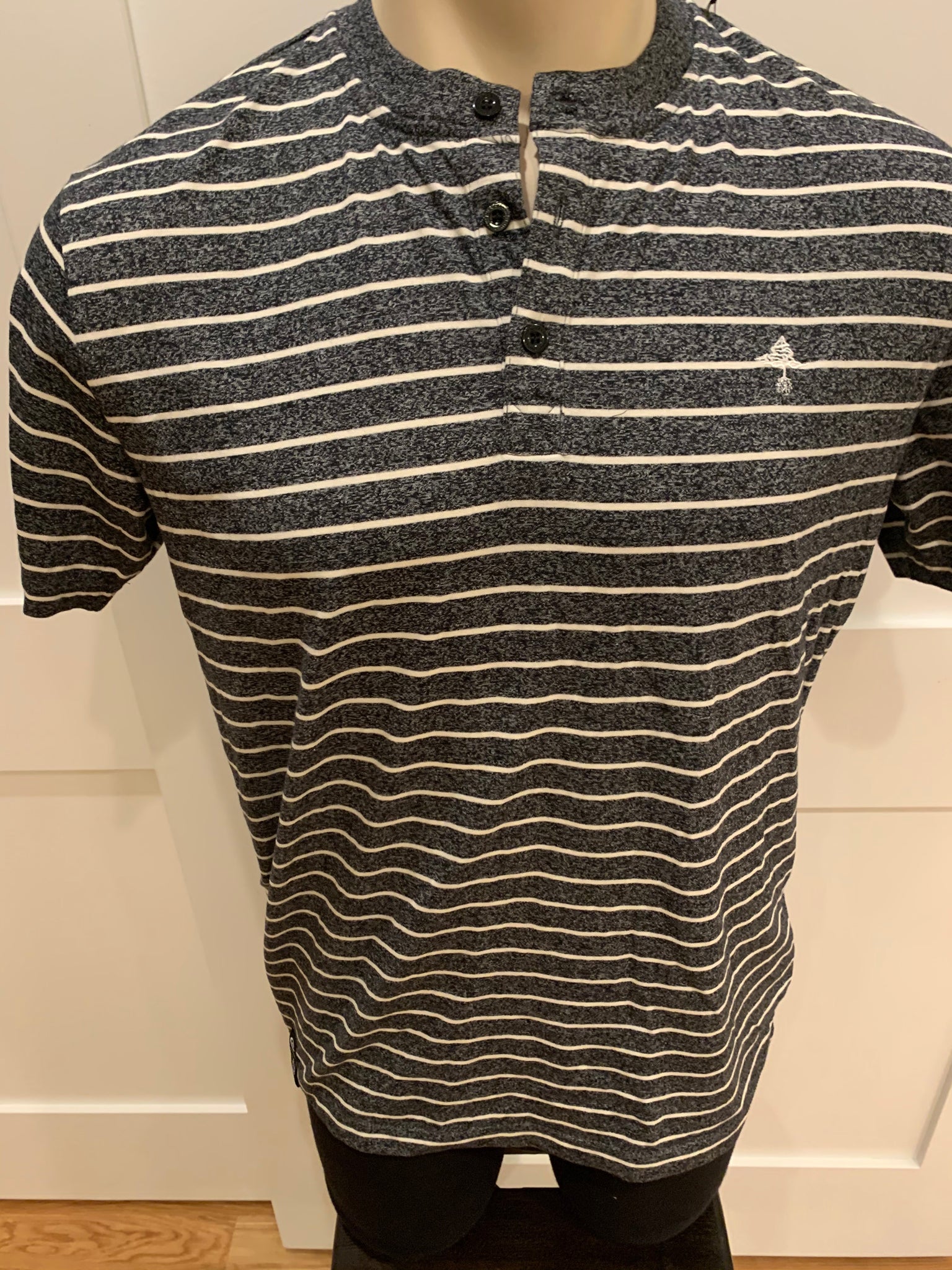 LRG Gray Striped 3-Button Shirt - Large