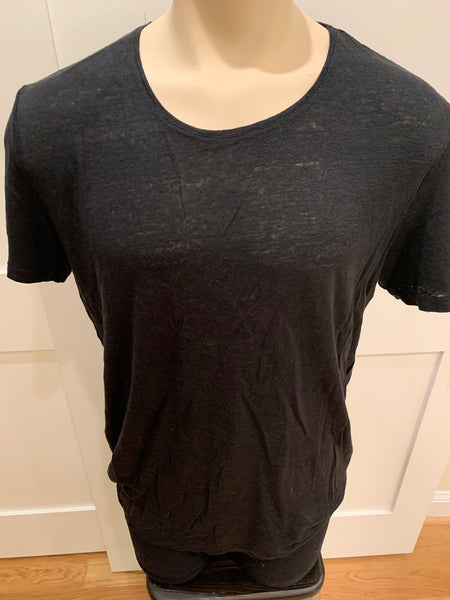 Soft Black Tee Shirt Short Sleeve - XL