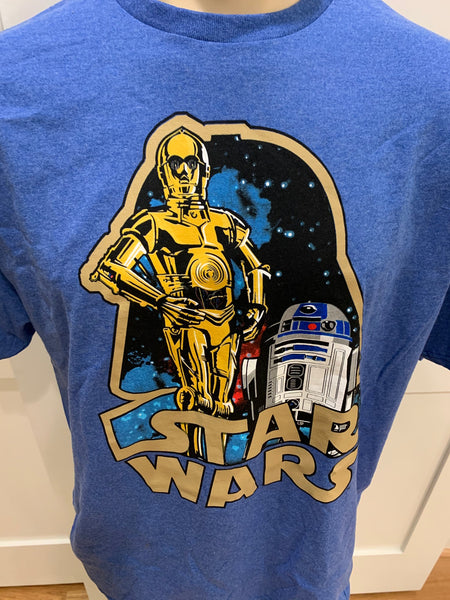 Star Wars R2D2 & C3PO Short Sleeve Tee - Blue (XL)