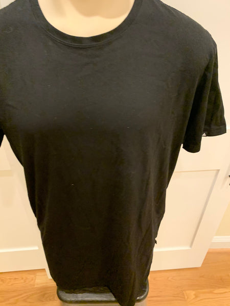 Black Crew Neck Cotton Shirt - Large